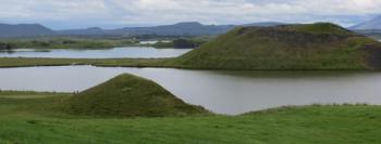 Pseudocraters in the Skutustradagigar area at the south end of Lake Mývatn, northern Iceland.