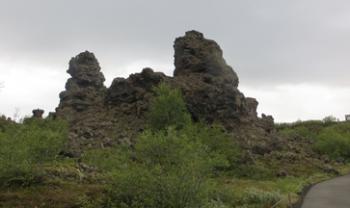 Dimmuborgir “Dark Castles” lava formation on the east side of Lake Mývatn. Photos by Marcia Reynolds