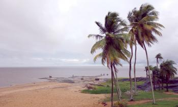 Beach at Hôtel des Roches in Kourou, French Guiana.