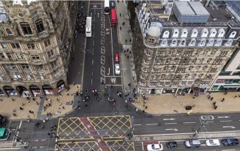 View of Edinburgh from atop the Sir Walter Scott Monument.