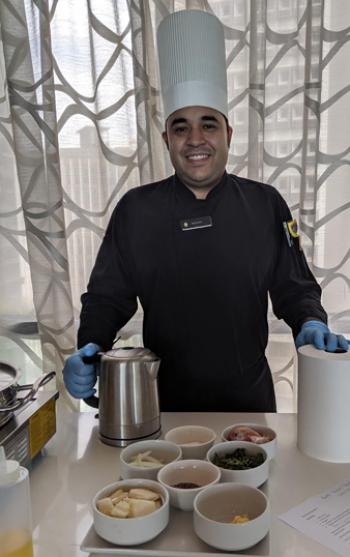 Chef Nicolas Preger ready to make Sancocho.