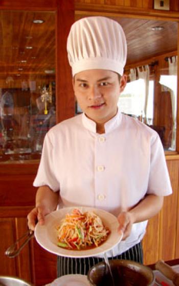 Chef Ning presenting Tam Mak Hoong. Photo by Sandra Scott