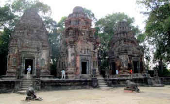 Preah Ko, one of the Roluos Group of temples near Siem Reap, Cambodia. Photo by Julie Skurdenis