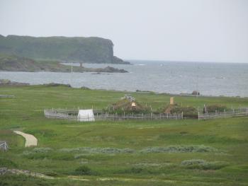 Replica of Viking complex A-B-C at L’Anse aux Meadows in Newfoundland, Canada.