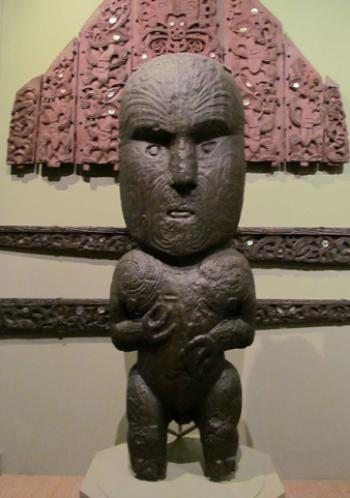 Māori woodcarving in the Canterbury Museum in Christchurch.