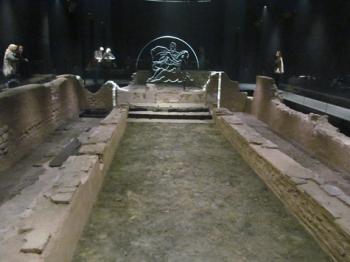 Reconstructed foundations of the 3rd-century-AD Temple of Mithras in Walbrook — London, England. Photos by Julie Skurdenis