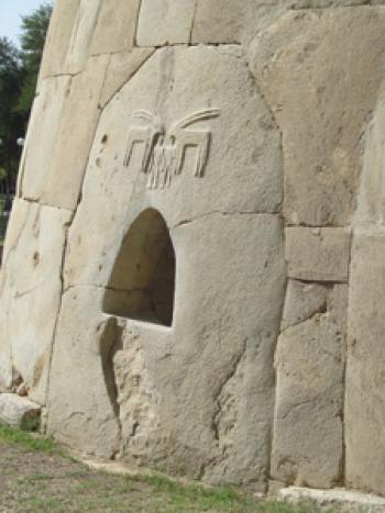 Doorway to the Grand Tomb at Hili Archaeological Park in Abu Dhabi.