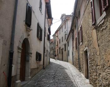 A street in Motovun, Croatia, though it could have been in any of the many towns we strolled through on this tour.