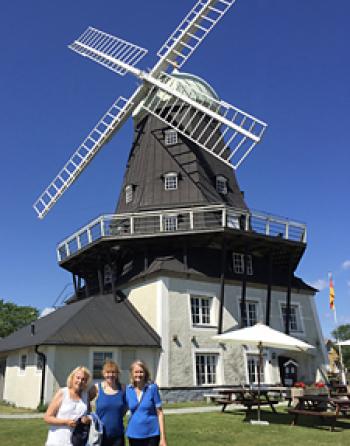 Karen Stensgaard (center) with her Swedish cousins at a windmill in Öland, Sweden. Photo by Michael Stensgaard.