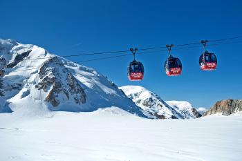 To get the best views on the Aguille du Midi gondola in the French Alps, try to be on board first thing in the morning. Photo by Dominic Arizona Bonuccelli