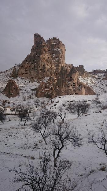 The Rock Fortress in Uchisar, Cappadocia, is an impressively carved monolith.