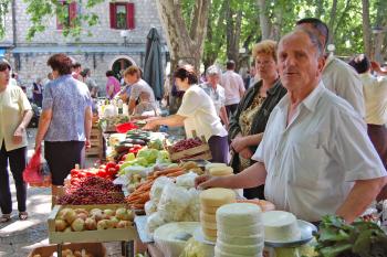Farmers market in Nevesinje, Bosnia-Herzegovina. Photo by Rick Steves