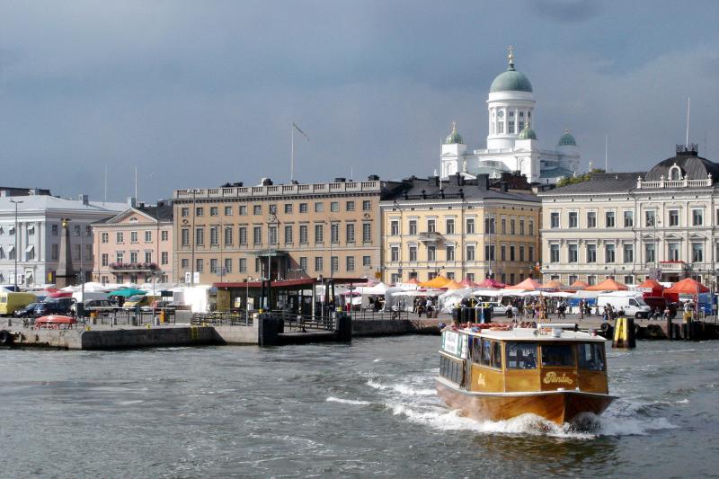 Helsinki grew up around its busy harbor, overlooked by the gleaming white Lutheran Cathedral.