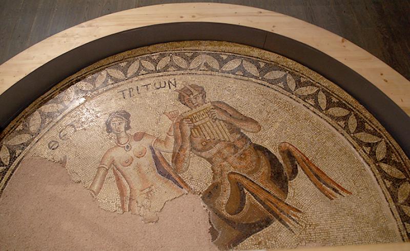 Mosaic with a nymph and centaur in Musée Saint Raymond — Toulouse. Photos by David Emery