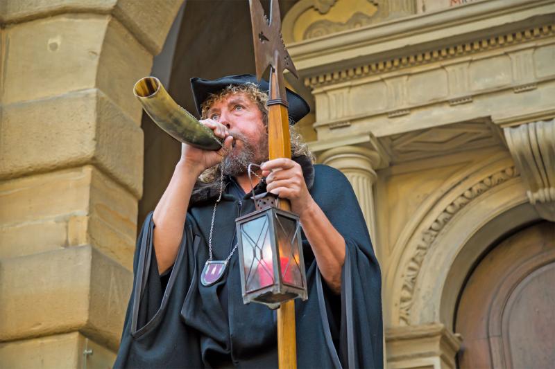 The night watchman signals “All’s well.” Photo by Dominic Arizona Bonuccelli